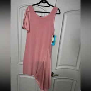 Asymmetrical peach dress
